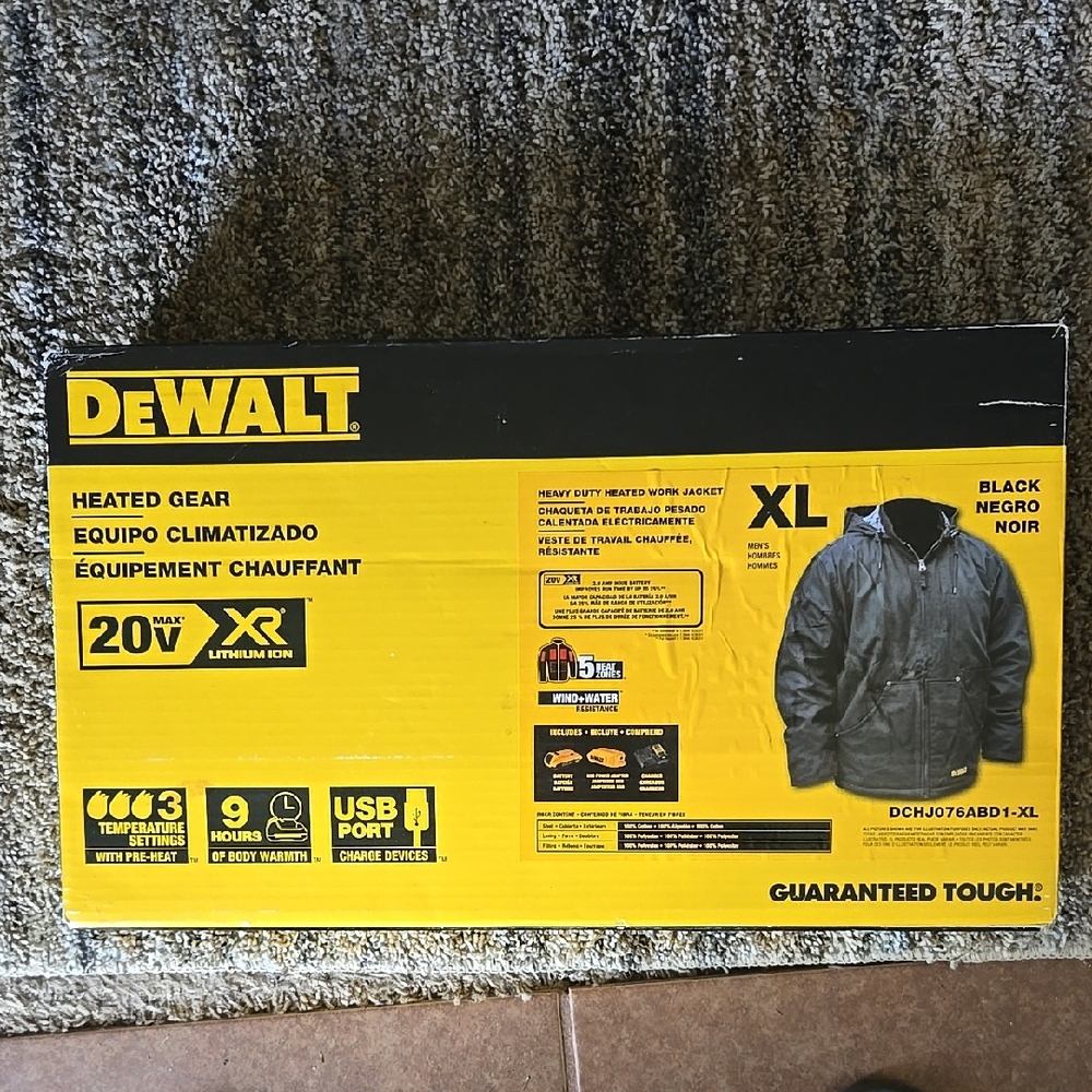 Black Heated Jacket for Men